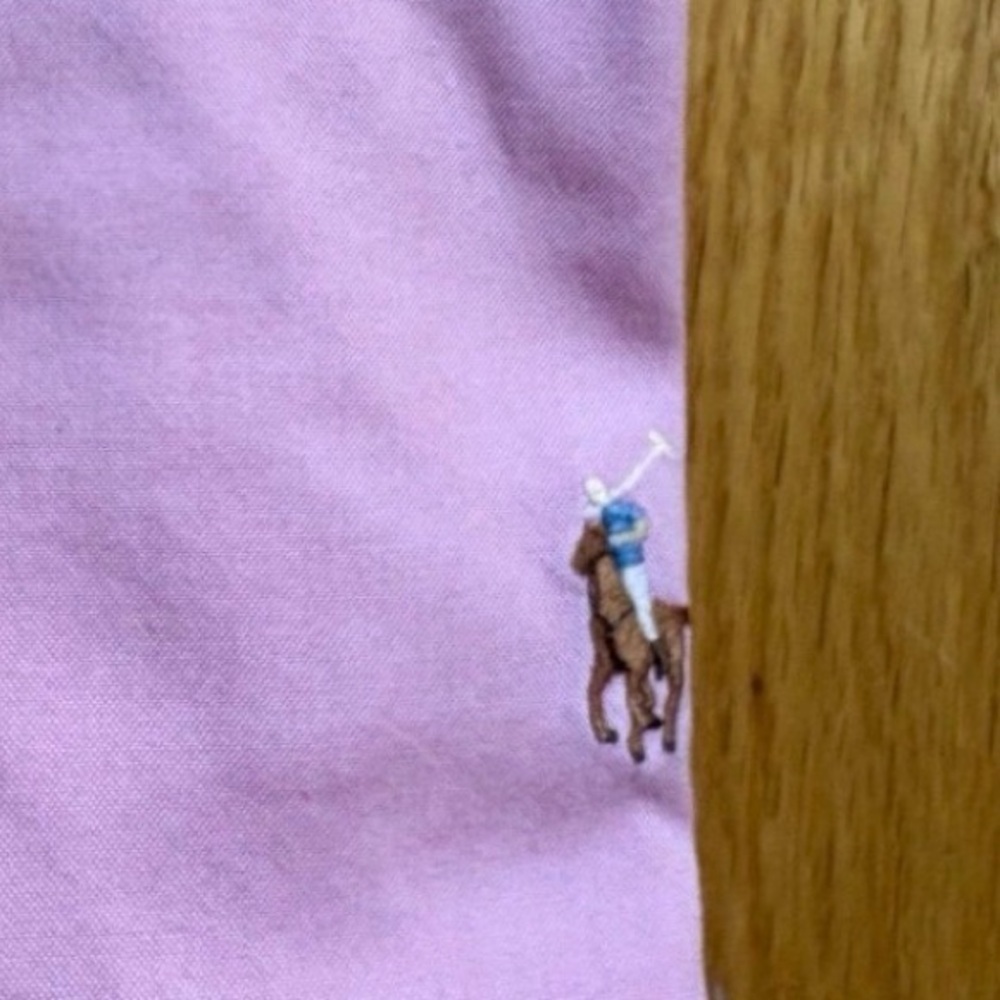 Polo Ralph Lauren Men’s Long Sleeve Dress Shirt Classic Fit Large Pink Solid - Picture 2 of 3